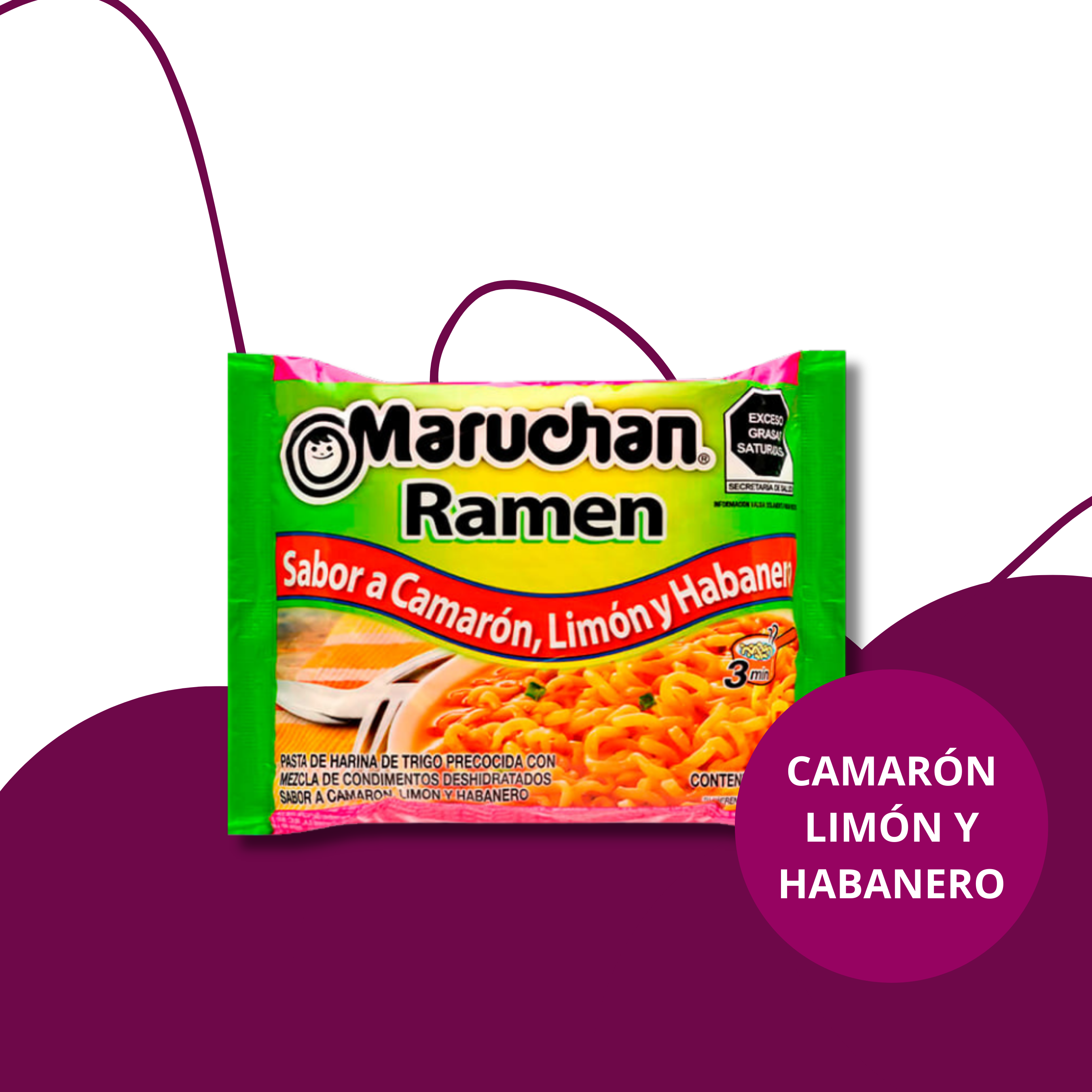Maruchan Ramen Camarón, Limón y Habanero